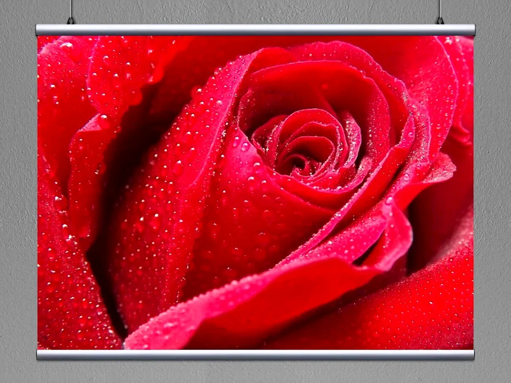 Bush bud rose with dewdrops