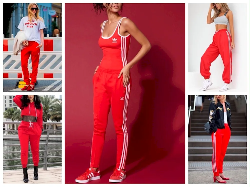 Red trousers adidas