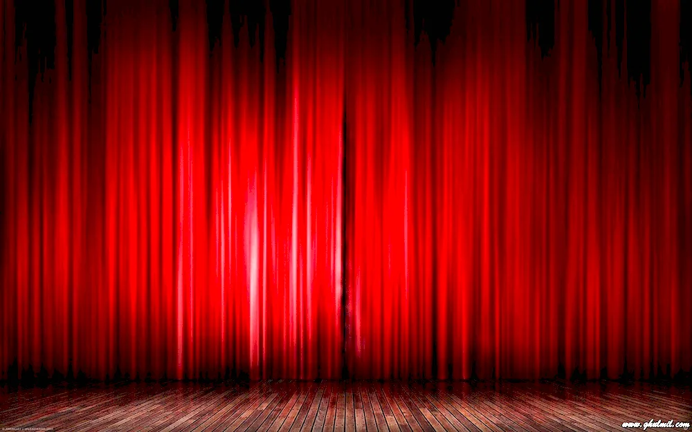 Red curtains