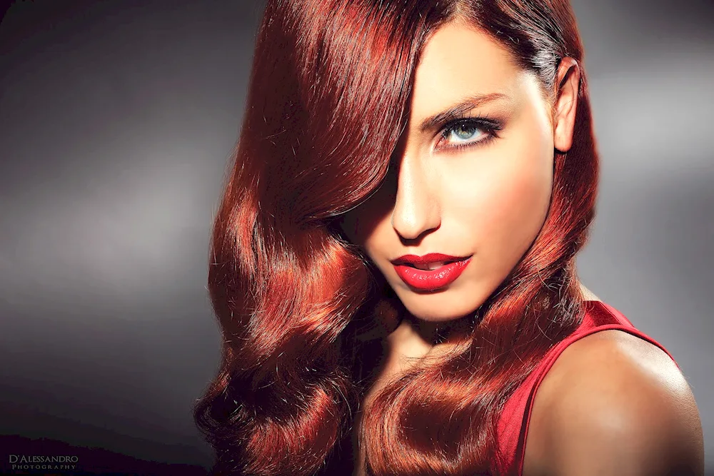 Red Titian hair colouring