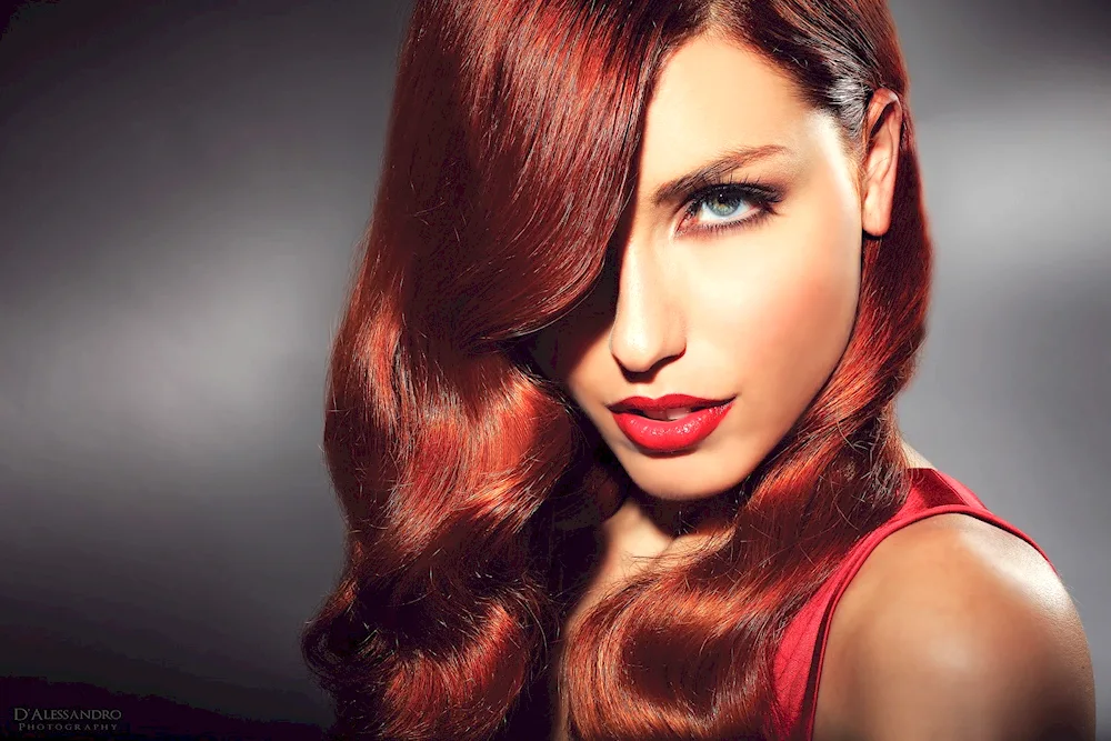 Red Titian hair colour