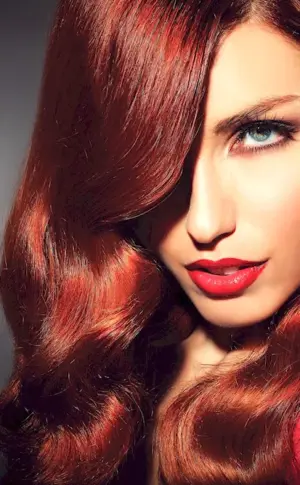 Red Titian hair colour