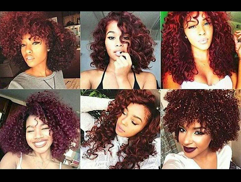 Red colour on curly hair