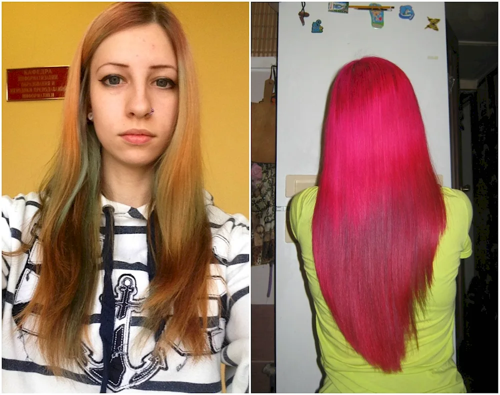 Red colour on blonde hair without bleaching