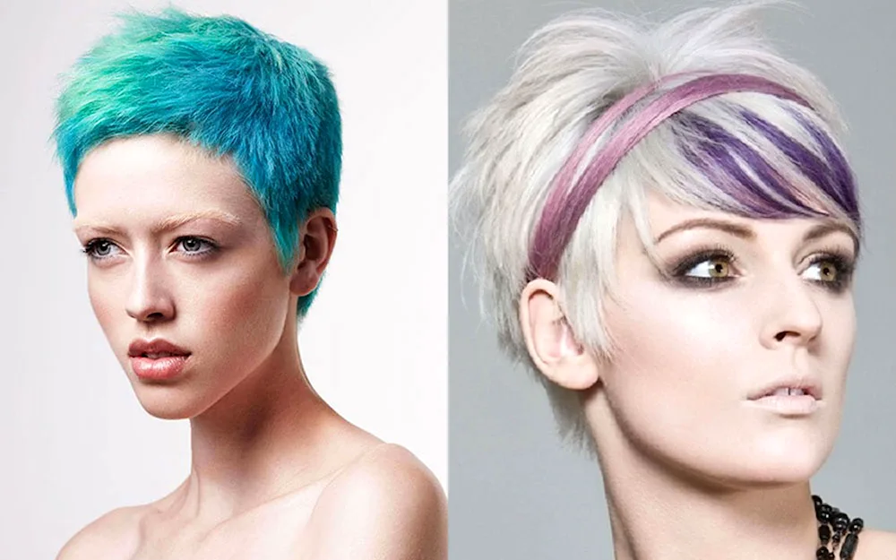 Creative colouring on short haircuts