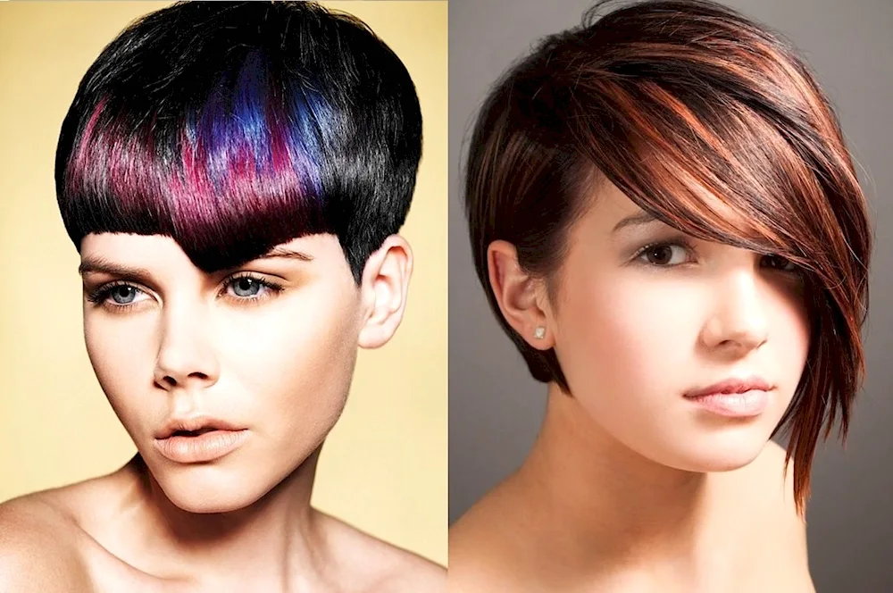 Creative short hair colouring