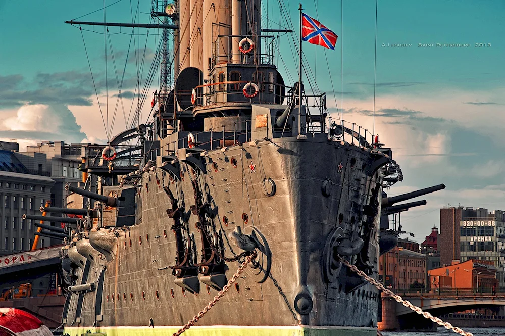 Aurora cruiser in St. Petersburg