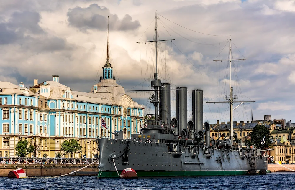 Aurora cruiser in St. Petersburg