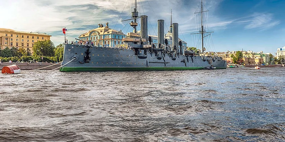 Aurora cruiser in St. Petersburg. St. Petersburg