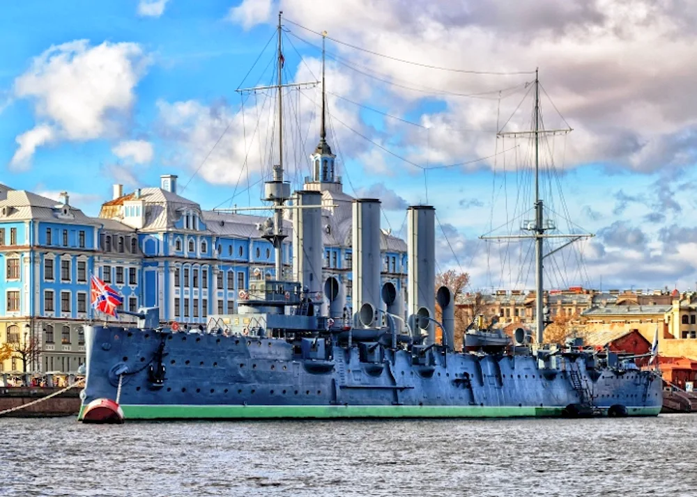 Aurora cruiser in St. Petersburg. St. Petersburg