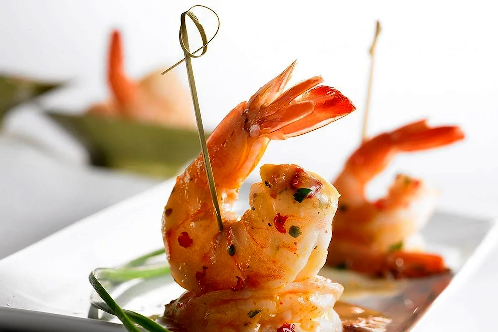 Langostins and king prawns