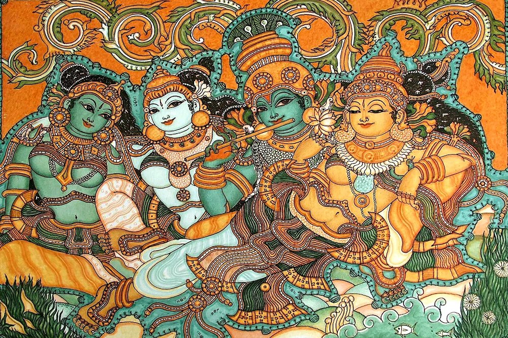 Krishna India painting Kerala