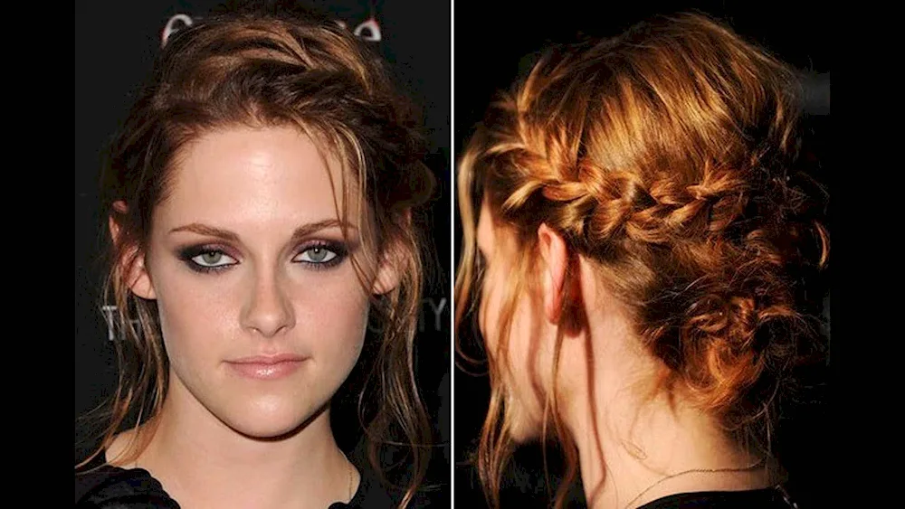Kristen Stewart with a braid.