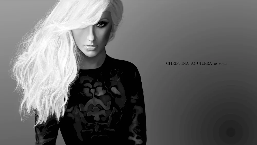Christina Aguilera black and white hair