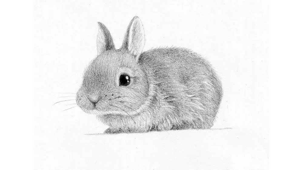 Rabbit drawing with pencil