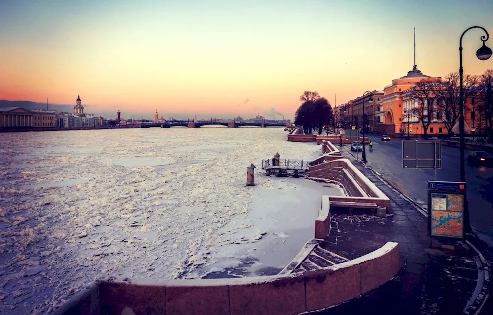 Kronverkskaya Embankment St. Petersburg winter