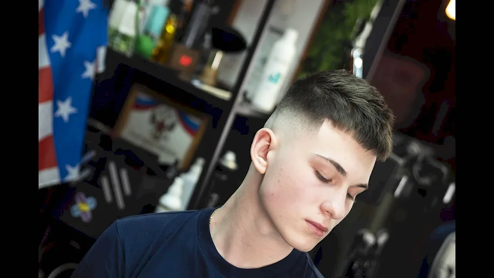 Fade cropped haircut