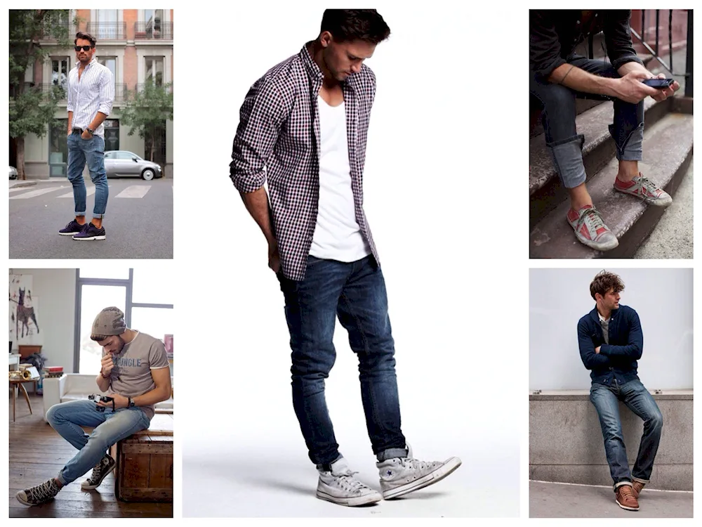 Sneakers under jeans for men