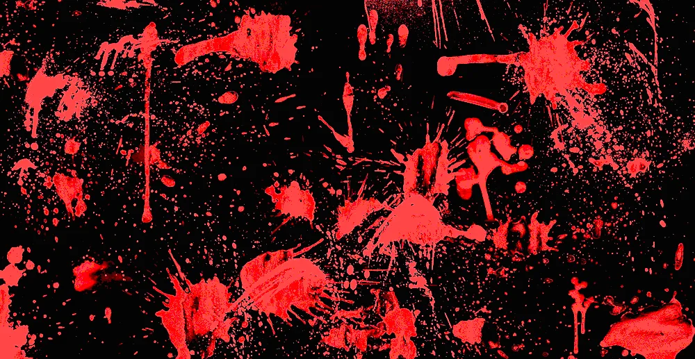 Blood stains on black background