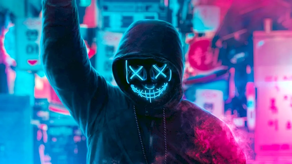 Cyberpunk 2077 neon gas mask