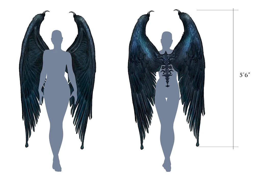 Maleficenta's wings back view