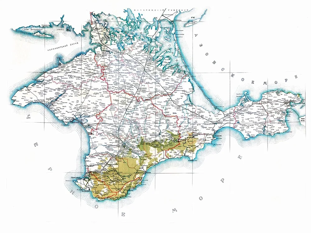 Crimean peninsula geographical map