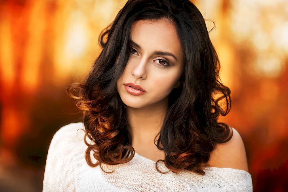Girl with short hair in winter
