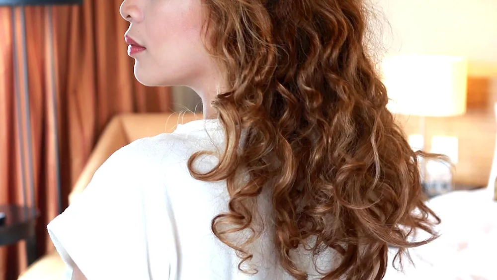 Curly Curly Curls after braids on medium hair