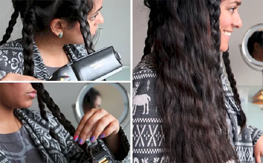 Braid curls on medium hair