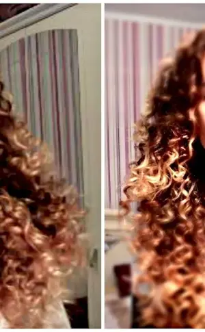 Curls after braids on medium hair