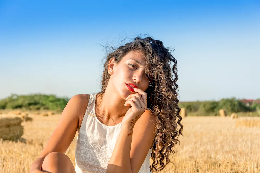 Curly girl's hair