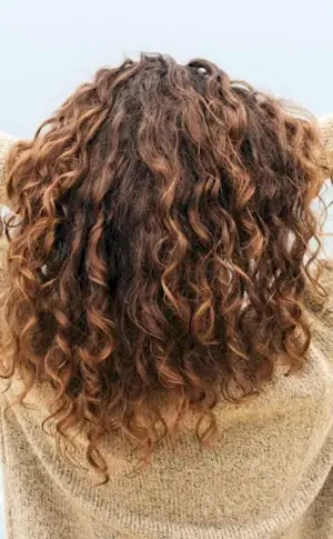 Curly hair from back