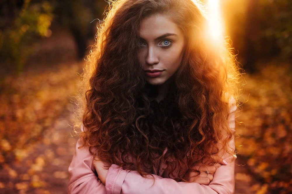 Girl curly hair