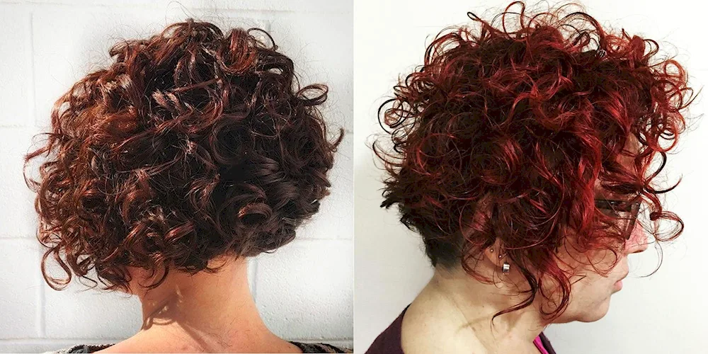 Bob Garçon curly hair
