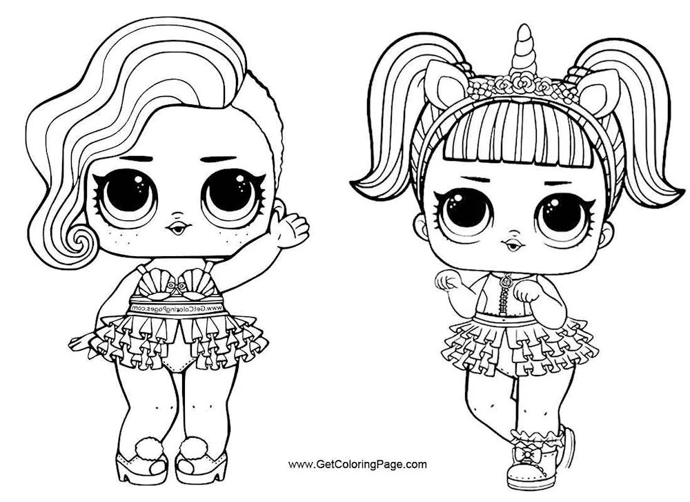 LOL doll colouring sis