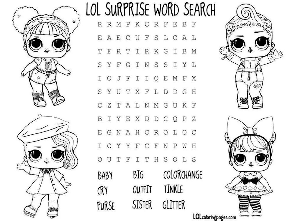 LOL dolls series 4 Decoder colouring book