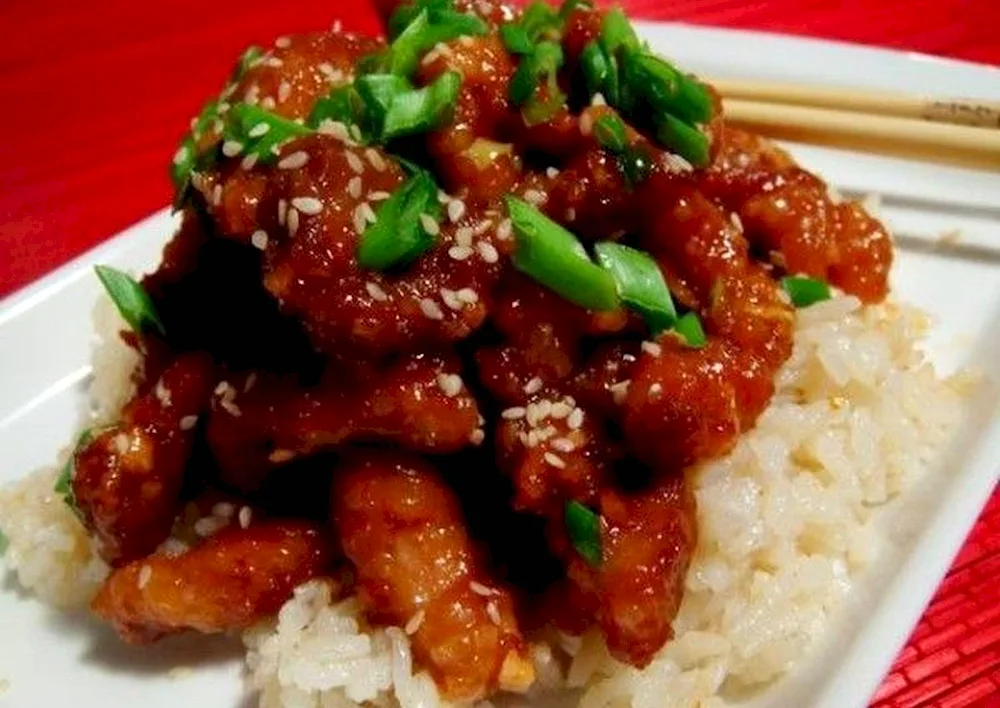 Chinese chicken in sweet and sour sauce