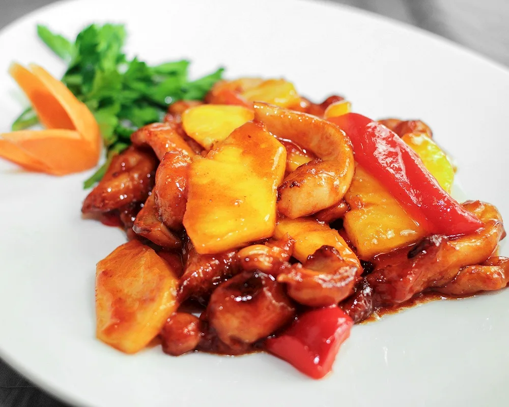 Sudak in sweet and sour sauce. sweet sauce