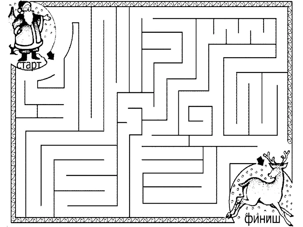 Labyrinth tasks for children 6- 7 years old