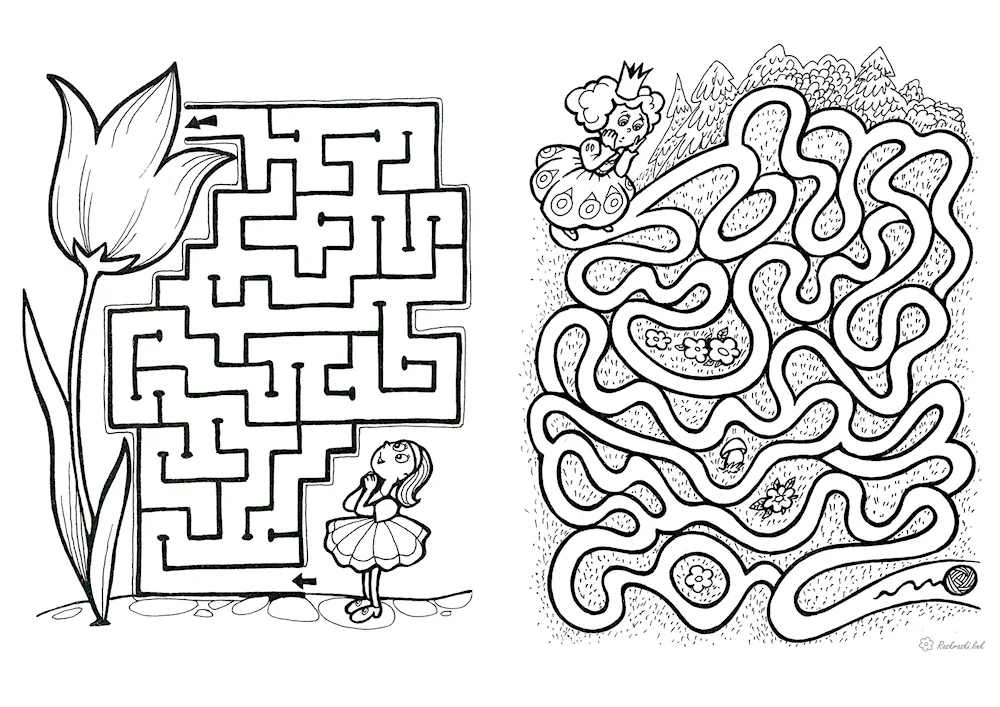 Labyrinth tasks for kids 3-5 years old