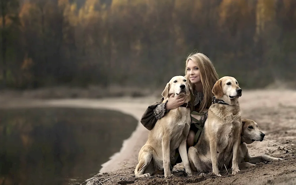 Girl with a dog