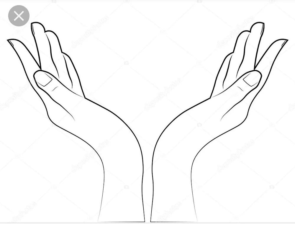 Hand with nails colouring in