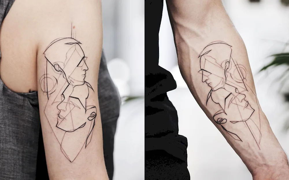 Small paired planet tattoos