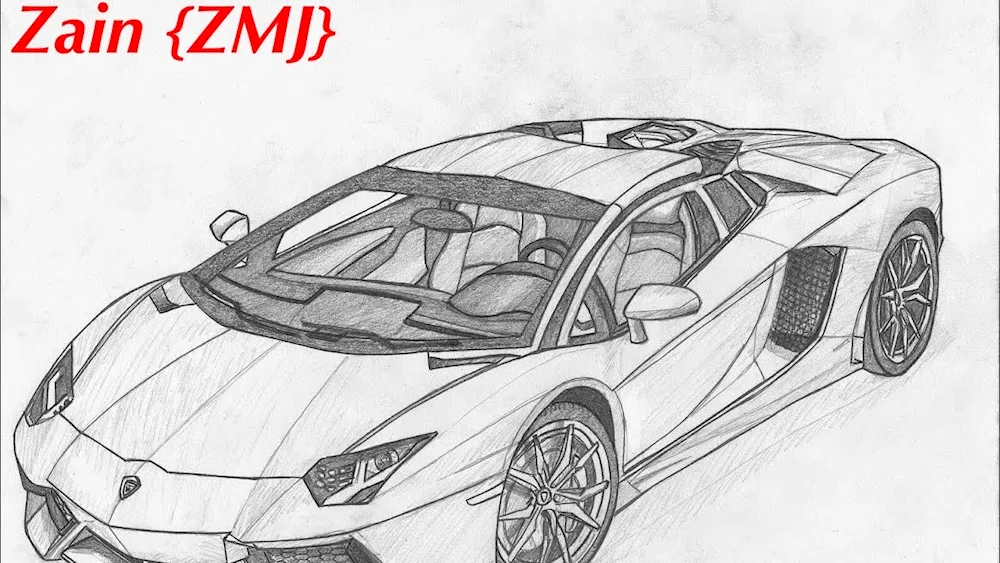 Lamborghini Aventador drawn