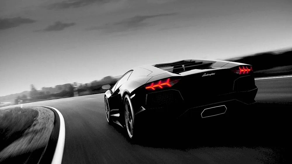 Lamborghini on black background