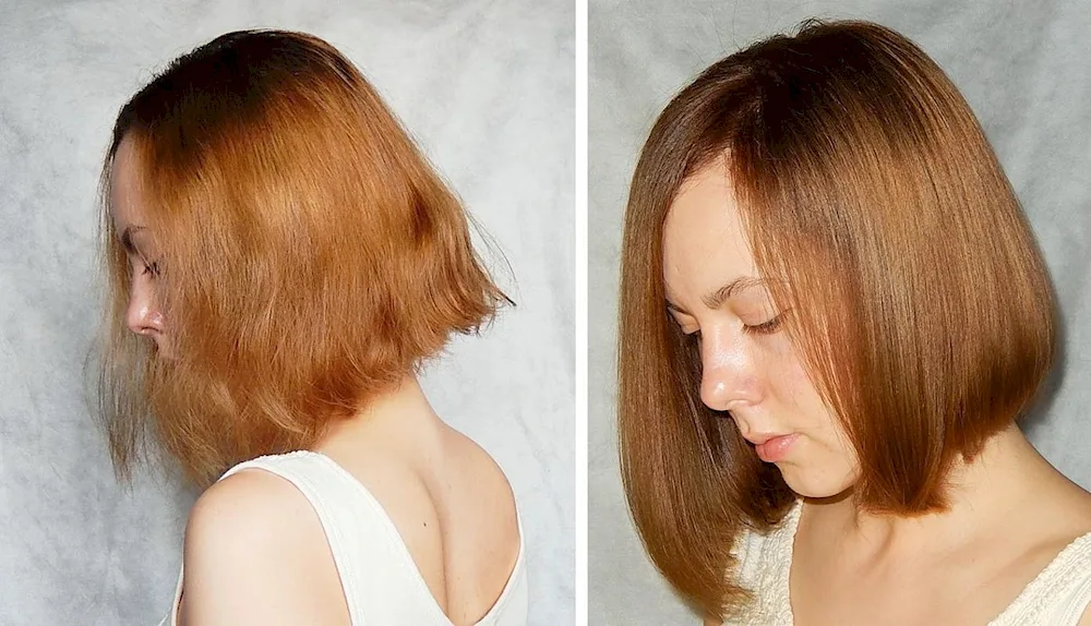 Keratin straightening hair