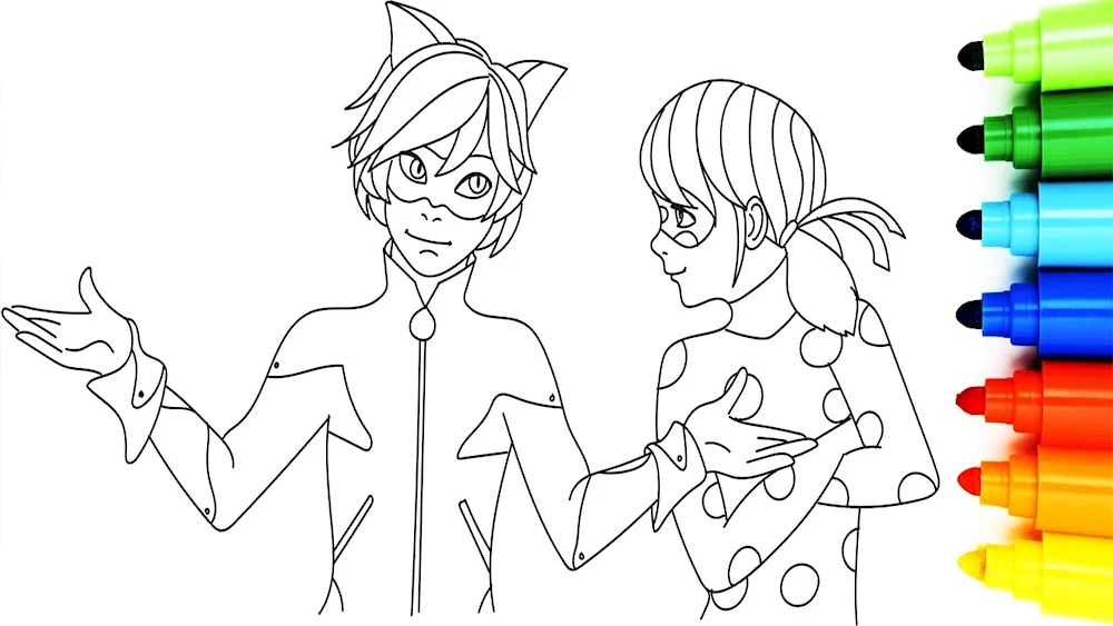 Lady Bug and Super Cat raskraska