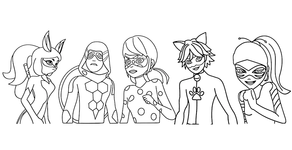 Lady Bug and Super Cat raskraska