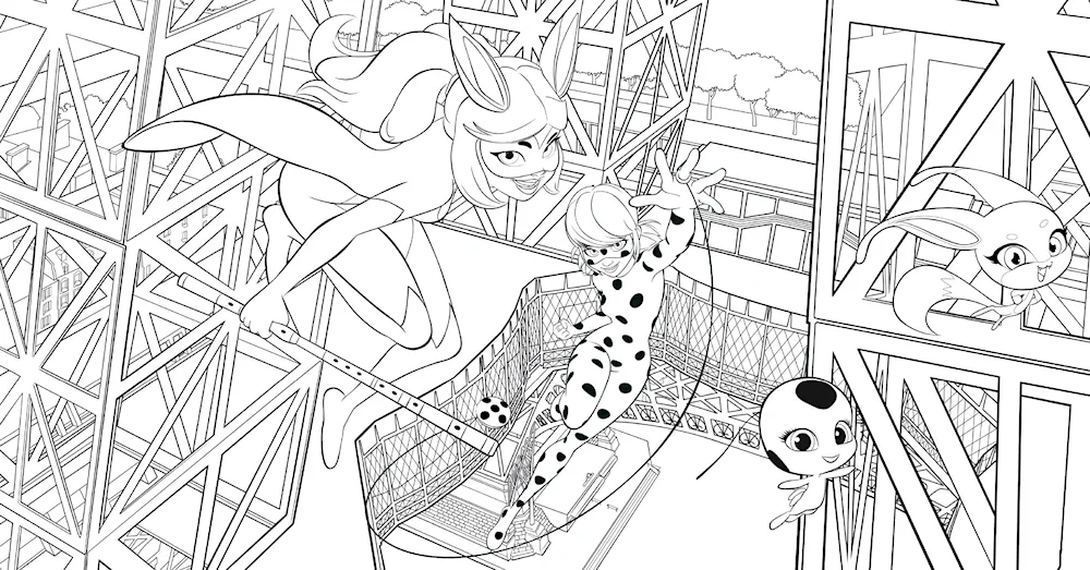 Lady Bug and Super Cat raskraska