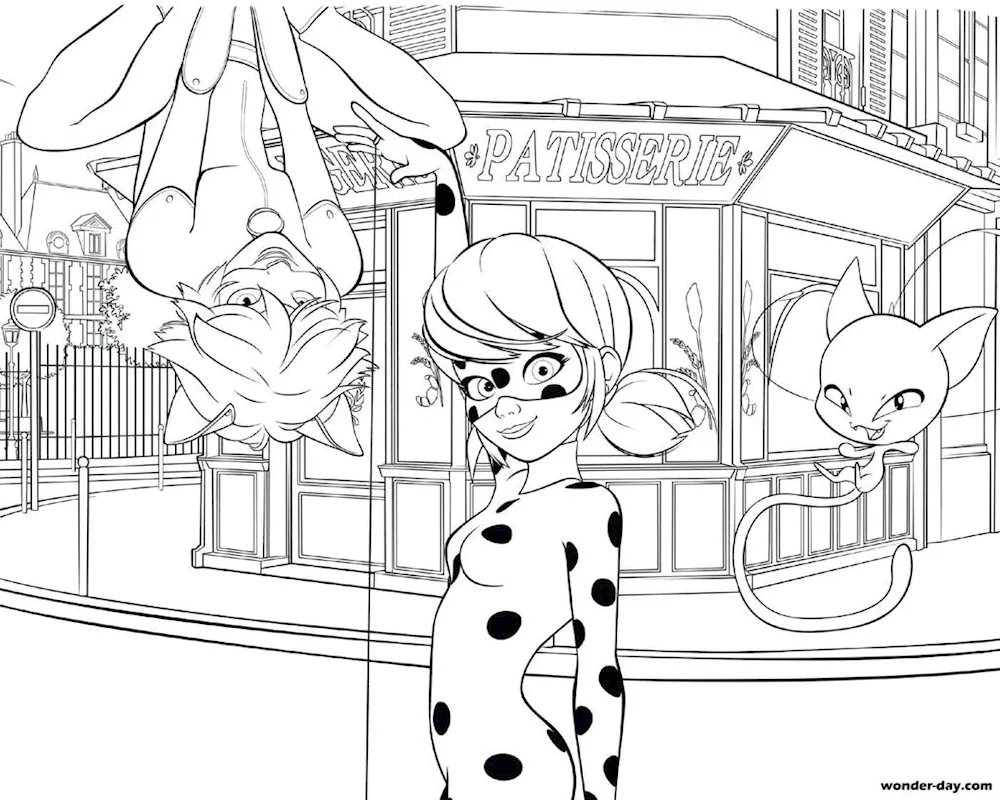 Lady Bug and Super Cat raskraska